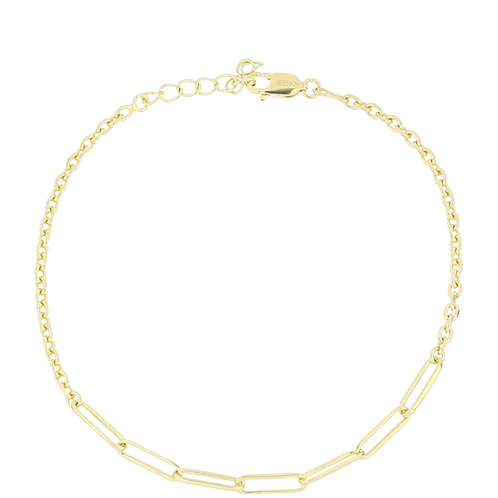 Conjunto de Plata Bañada en Oro ( Collar +Pulsera ) 2 
