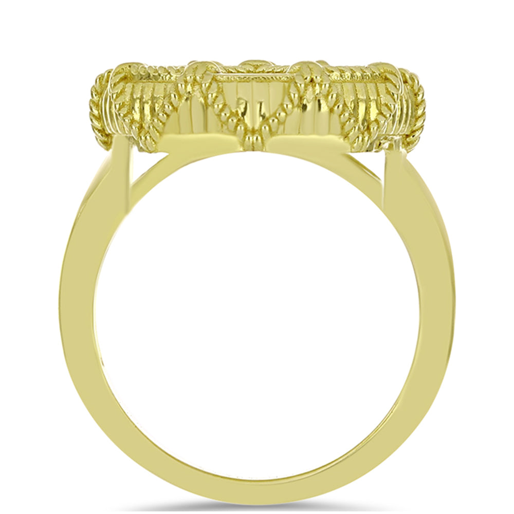 Anillo de Plata Bañada en Oro con Madreperla