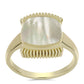 Anillo de Plata Bañada en Oro con Madreperla