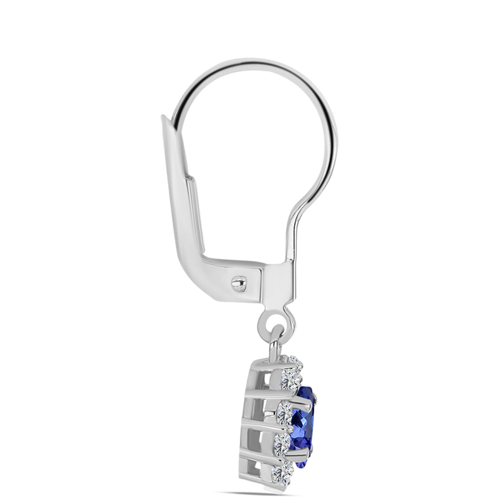 Pendientes de Plata con Tanzanita AAA y Topacio Blanco 2 
