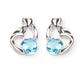 Conjunto de Aleación Bañado en Oro Blanco con Cristal Emporia® Azul ( Collar +Pendientes +Colgante )