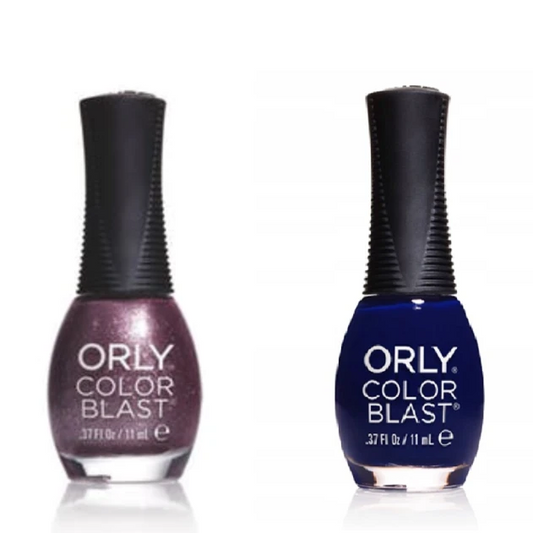 Esmalte de uñas Orly explosión de color, ciruela y océano azul - 1+1 de REGALO - 2 x 11 ml