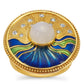 Anillo de Plata Bañada en Oro con Piedra Lunar Arco Iris y Topacio Blanco