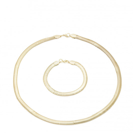 Conjunto de Aleación Bañado en Oro ( Collar +Pulsera )