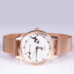 Reloj de moda para mujer con banda de acero, color dorado