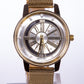 Reloj de moda para mujer con banda de acero, color dorado