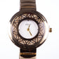 Reloj de moda para mujer con banda de acero, color dorado