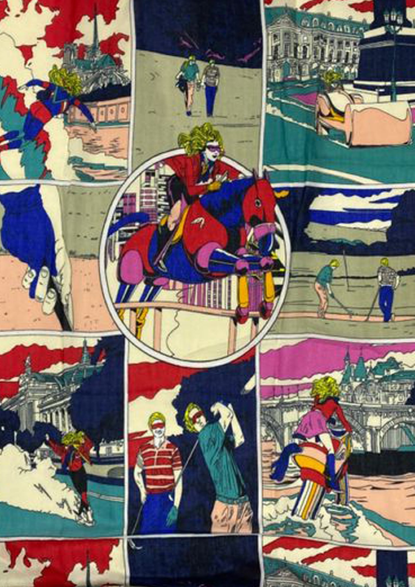 Bufanda-Chal de algodón, 85 cm x 180 cm, Roy Lichtenstein - Estilo Pop Art de los 60
