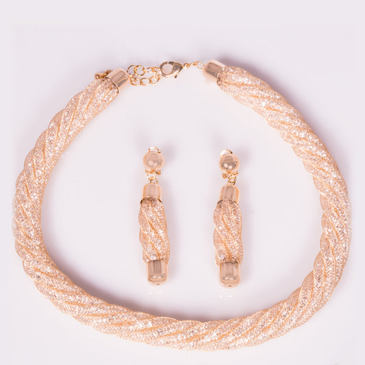 Collar de Aleación Bañado en Oro con Cristal Emporia® Blanco