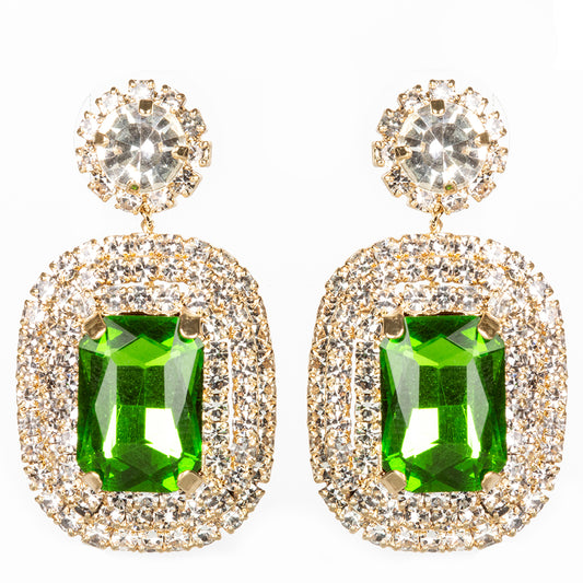 Conjunto de Aleación Bañado en Oro con Cristal Emporia® Verde