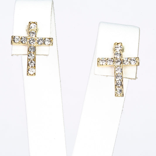 Conjunto de Aleación Bañado en Oro con Cristal Emporia® Blanco ( Collar +Pendientes +Colgante )