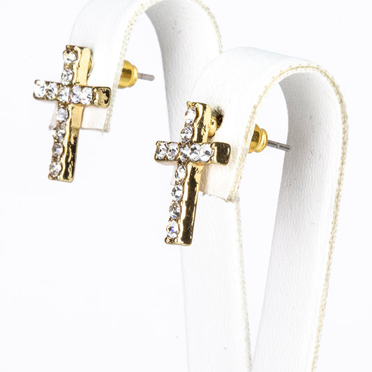 Conjunto de Aleación Bañado en Oro con Cristal Emporia® Blanco ( Collar +Pendientes +Colgante )