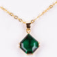 Conjunto de Aleación Bañado en Oro con Cristal Emporia® Verde ( Collar +Pendientes +Colgante )