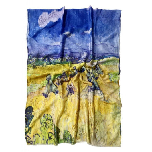 Bufanda-Mantón de algodón, 70 cm x 180 cm, Van Gogh - Pajares