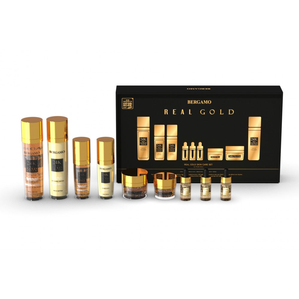 BERGAMO 24K REAL GOLD Set de cuidado de la piel antienvejecimiento 1 
