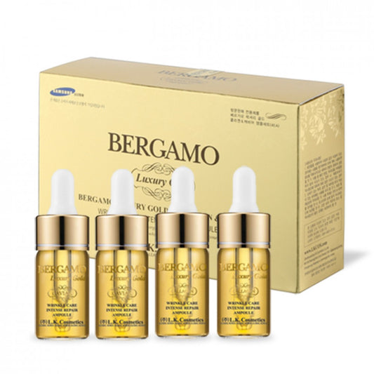 BERGAMO LUXORY GOLD Colágeno y Caviar Juego de 4 Ampollas, 13 ml x 4