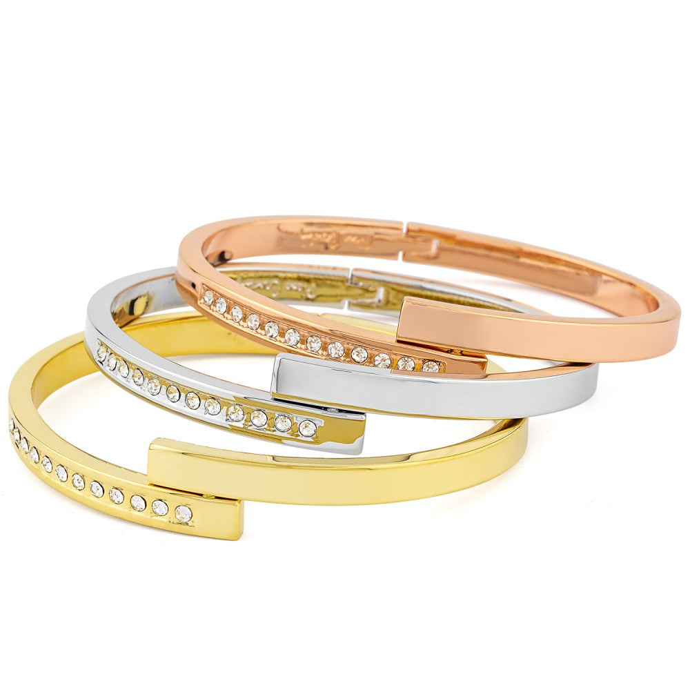 Conjunto de Aleación Bañado en Oro con Cristal Emporia® Blanco 1 