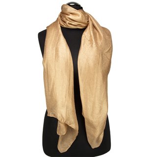 Bufanda de moda 100% viscosa y tacto de seda, Tamaño: 180 cm x 85 cm, lavable en la lavadora a 30ªC, color: ARENA
