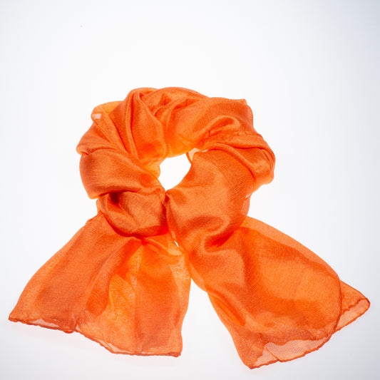 100% Lenço de Seda Viscose, 180 cm x 85 cm, Laranja