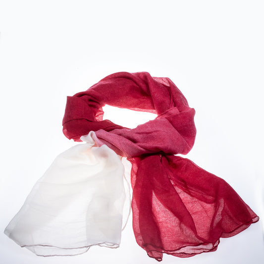 Lenço da moda, 100% viscose,180 cm x 85 cm, VERMELHO E BRANCO