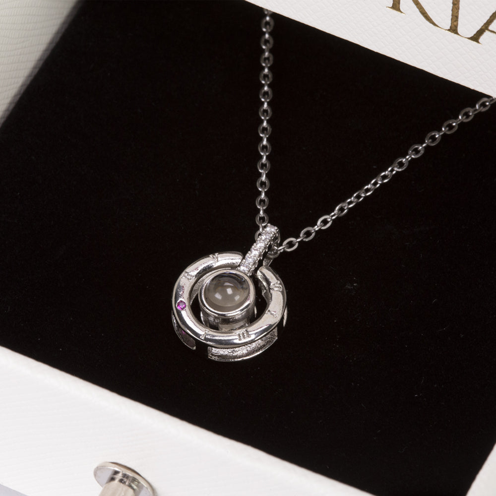 Caja de joyas rosa eterna con collar "I love you" 10 