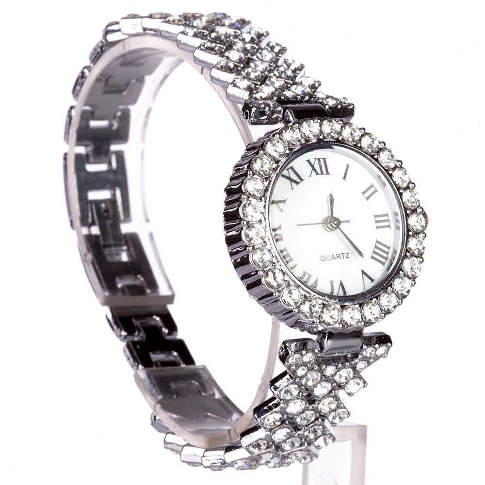 Reloj de Aleación Bañado en Oro con Cristal Emporia® Blanco (Collar +Pendientes +Pulsera +Colgante ) 4 