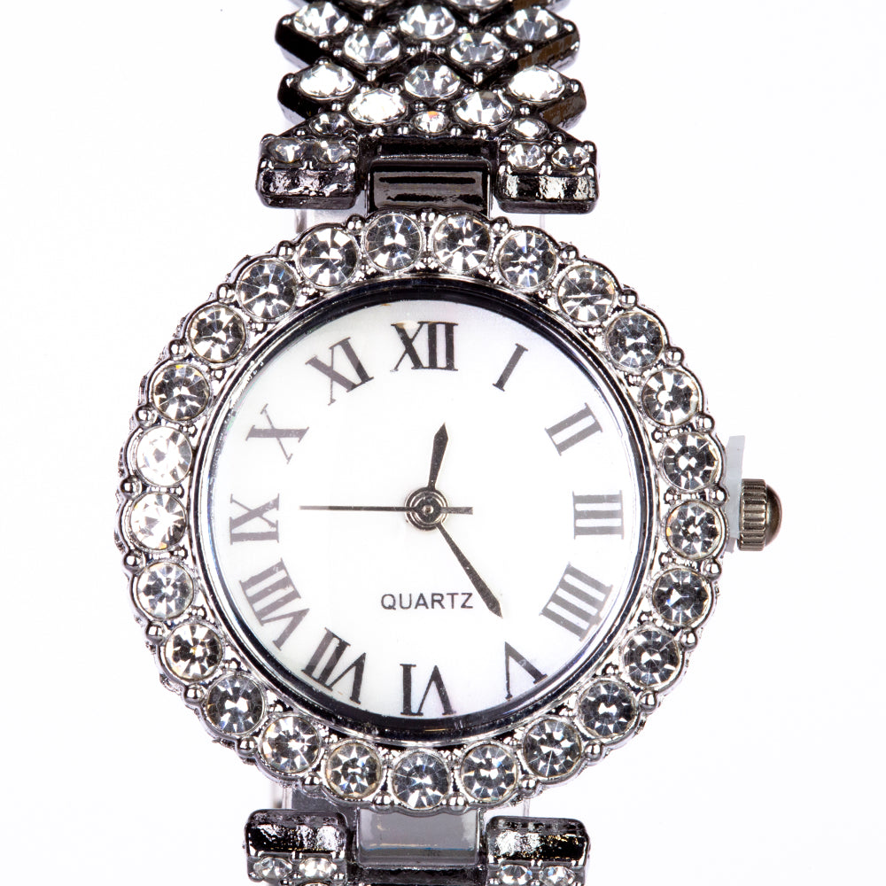 Reloj de Aleación Bañado en Oro con Cristal Emporia® Blanco (Collar +Pendientes +Pulsera +Colgante ) 5 
