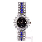Reloj de Aleación Bañado en Oro con Cristal Emporia® Azul (Collar +Pendientes +Pulsera +Colgante )