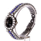 Reloj de Aleación Bañado en Oro con Cristal Emporia® Azul (Collar +Pendientes +Pulsera +Colgante )