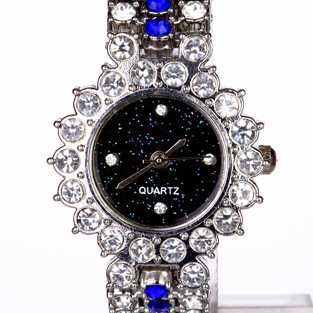 Reloj de Aleación Bañado en Oro con Cristal Emporia® Azul (Collar +Pendientes +Pulsera +Colgante ) 5 