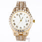 Reloj de Aleación Bañado en Oro con Cristal Emporia® Blanco (Collar +Pendientes +Pulsera +Colgante )