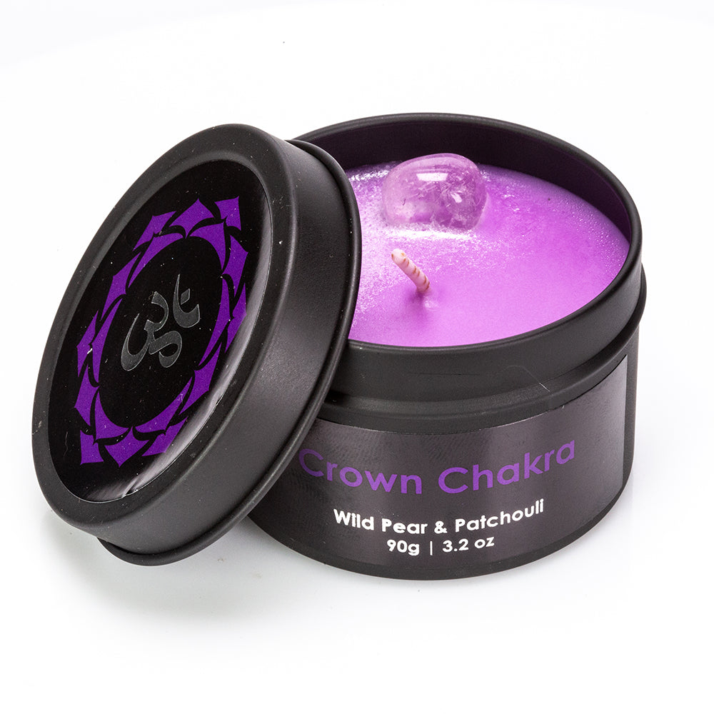 Juego de regalo Emporia de 9 piezas de 7 velas de cristal de chakra, colgante de chakra y pulsera de chakra con amatista, lapislázuli, citrino, aventurina verde, ojo de tigre, jaspe rojo y cuarzo transparente 9 