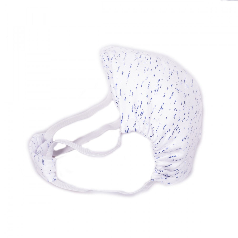 Textile Mask M size white with blue dots