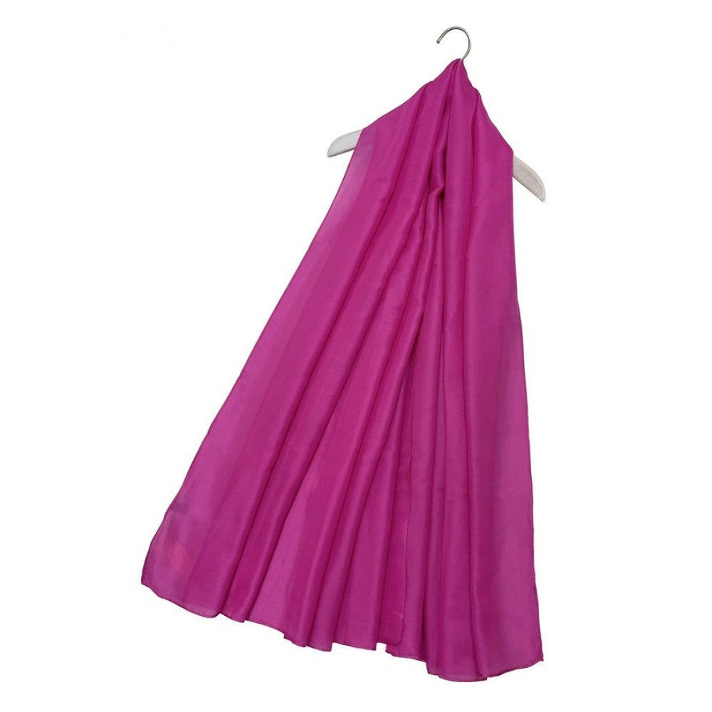 Pañuelo 100% Seda, 90 cm x 180 cm, Liso Rosa Fucsia 1 