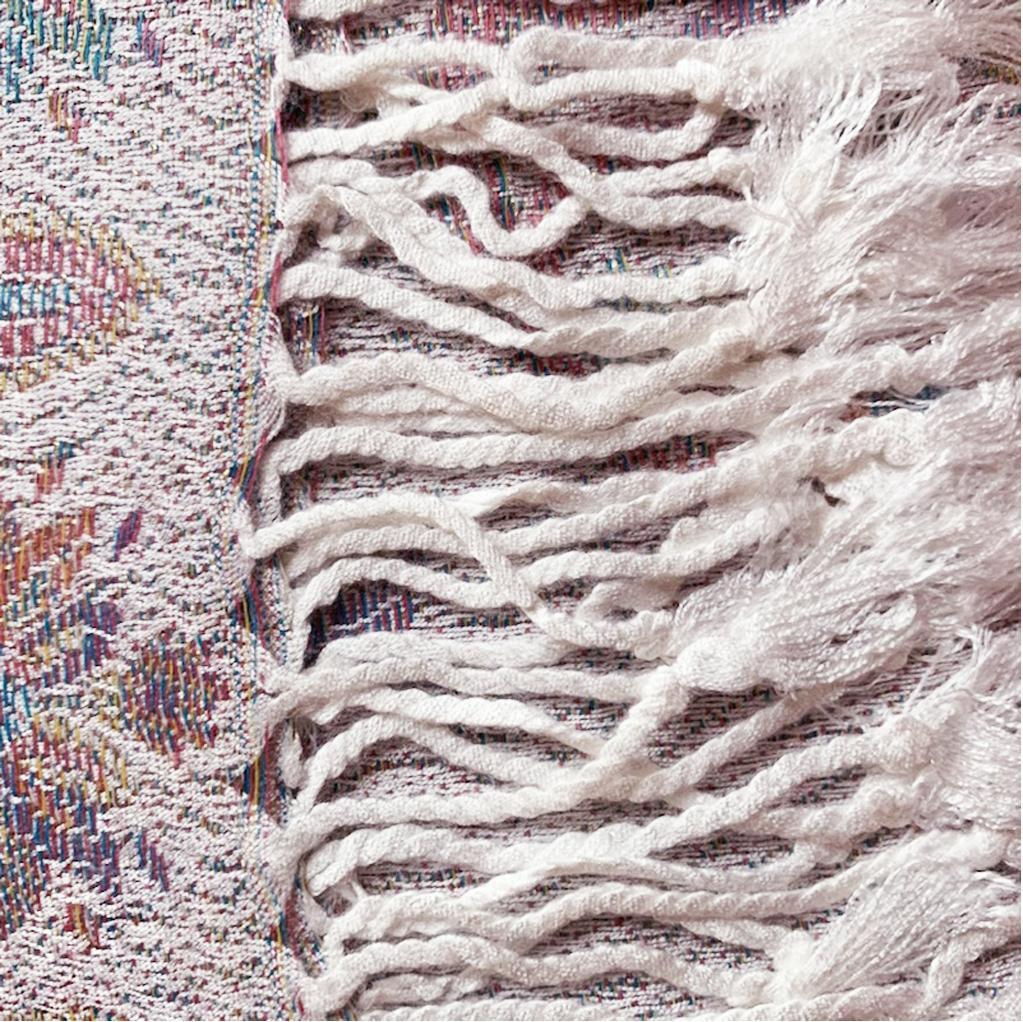 Bufanda de cachemira 100% Pashmina auténtica, 70 cm x 180 cm, Paisley, blanco, rosa, brillante