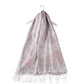 Bufanda de cachemira 100% Pashmina auténtica, 70 cm x 180 cm, Paisley, blanco, rosa, brillante