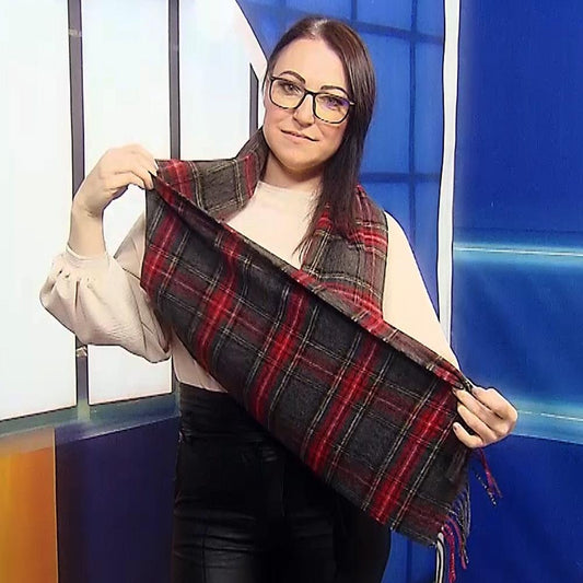 Bufanda 100% lana, 30 cm x 165 cm, burdeos