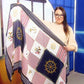 Bufanda de seda, 90 cm x 180 cm, rueda náutica y estampado de ancla