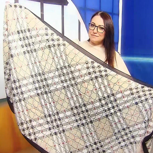 Bufanda de algodón, 90 cm x 180 cm, estampado tartán de azulejos