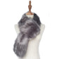Grey 100% Viscose Plain Faux Fur Pull Through Scarf, 13.5 x 125cm