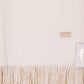 Bufanda 100% Cachemira Pashmina, 70 cm x 170 cm, Super Suave. Blanco Liso