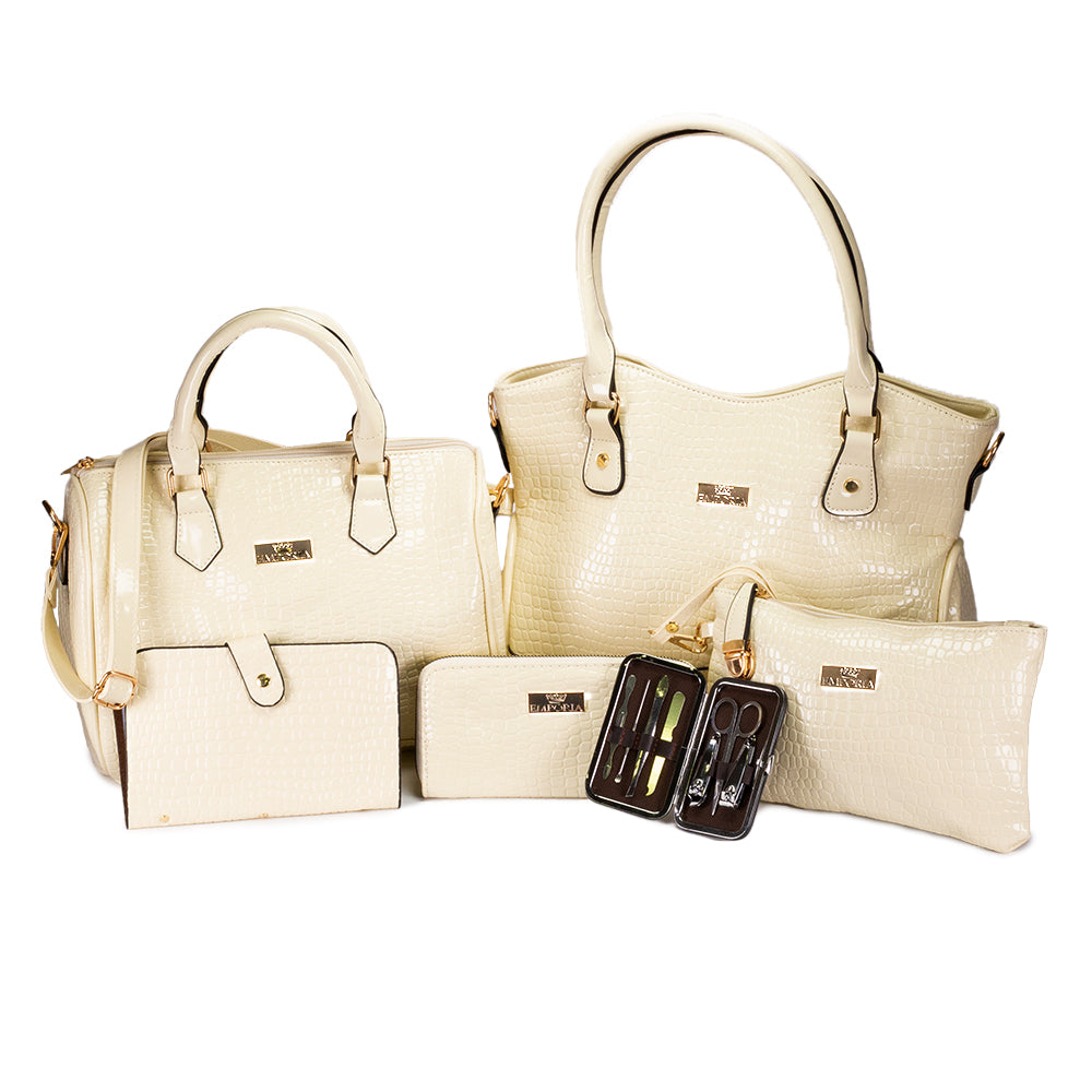 Emporia set de 5 bolsos + REGALO de set de manicura en beige claro 1 