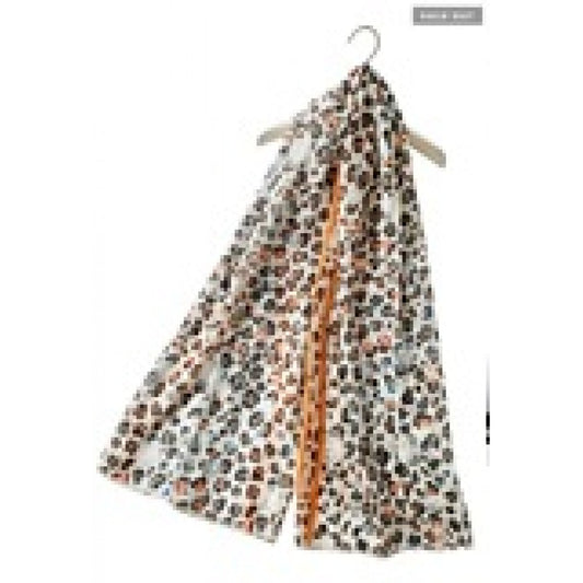 Bufanda estampada de leopardo marmolado con flecos - naranja