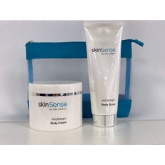 "SkinSense cuidado de la piel en dos pasos Colección: SkinSense cuidado del cuerpo Crema de 400 ml y Exfoliante para el cuerpo de 200 ml"