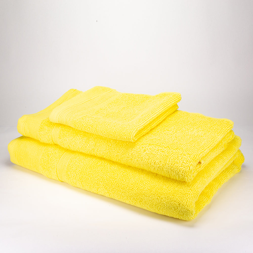 3+3+1 Regalo Juego de 3 piezas de Toallas 100% Microalgodón, 500 GSM, Amarillo 10 