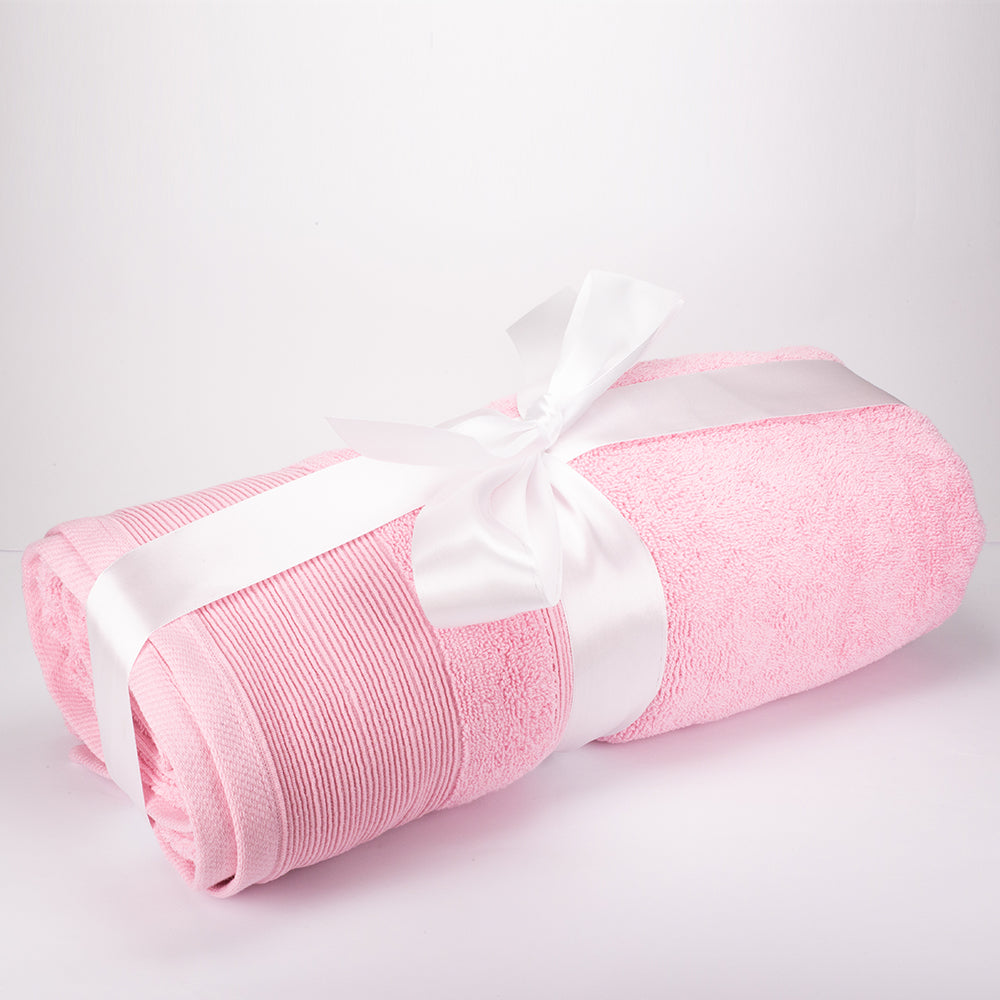 3+3+1 Regalo Juego de 3 piezas de Toallas 100% Microalgodón, 500 GSM, Rosa Pastel 12 