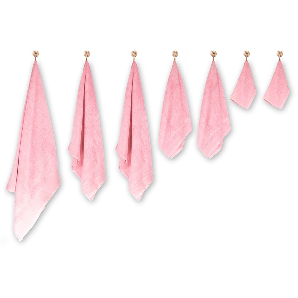 3+3+1 Regalo Juego de 3 piezas de Toallas 100% Microalgodón, 500 GSM, Rosa Pastel 11 