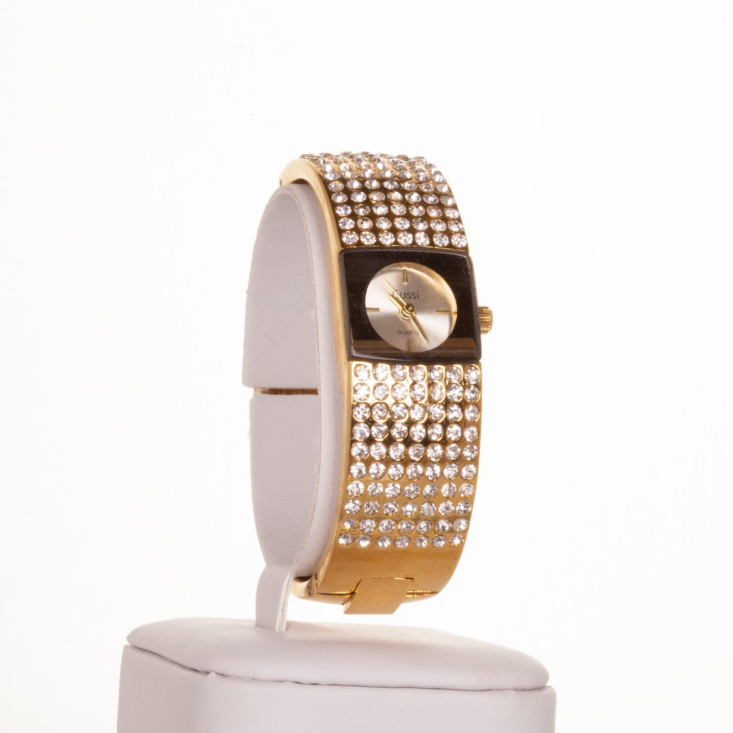 Reloj CUSS Aleación de mujer de color dorado con cristales de cuarzo en 7 filas