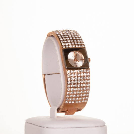 Reloj de aleación para mujer CUSSI Color oro rosa con cristales de cuarzo de 7 filas