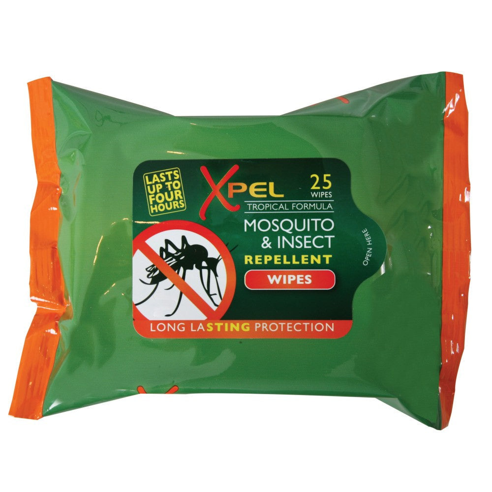 Toallitas Repelentes de Mosquitos e Insectos de ultra larga duración - 25 uds